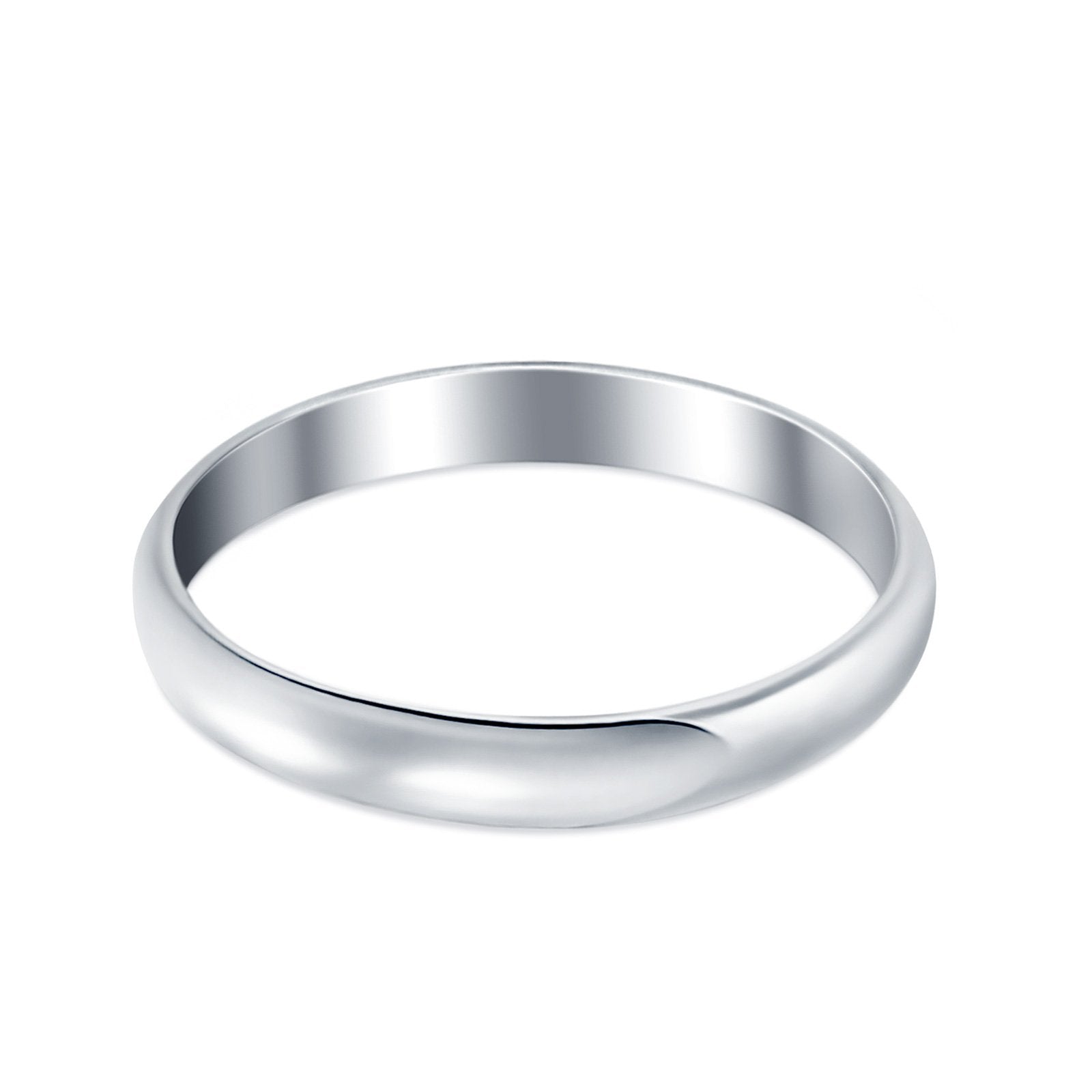 Sterling Silver Wedding Band Ring Round 925 Sterling Silver (3MM)