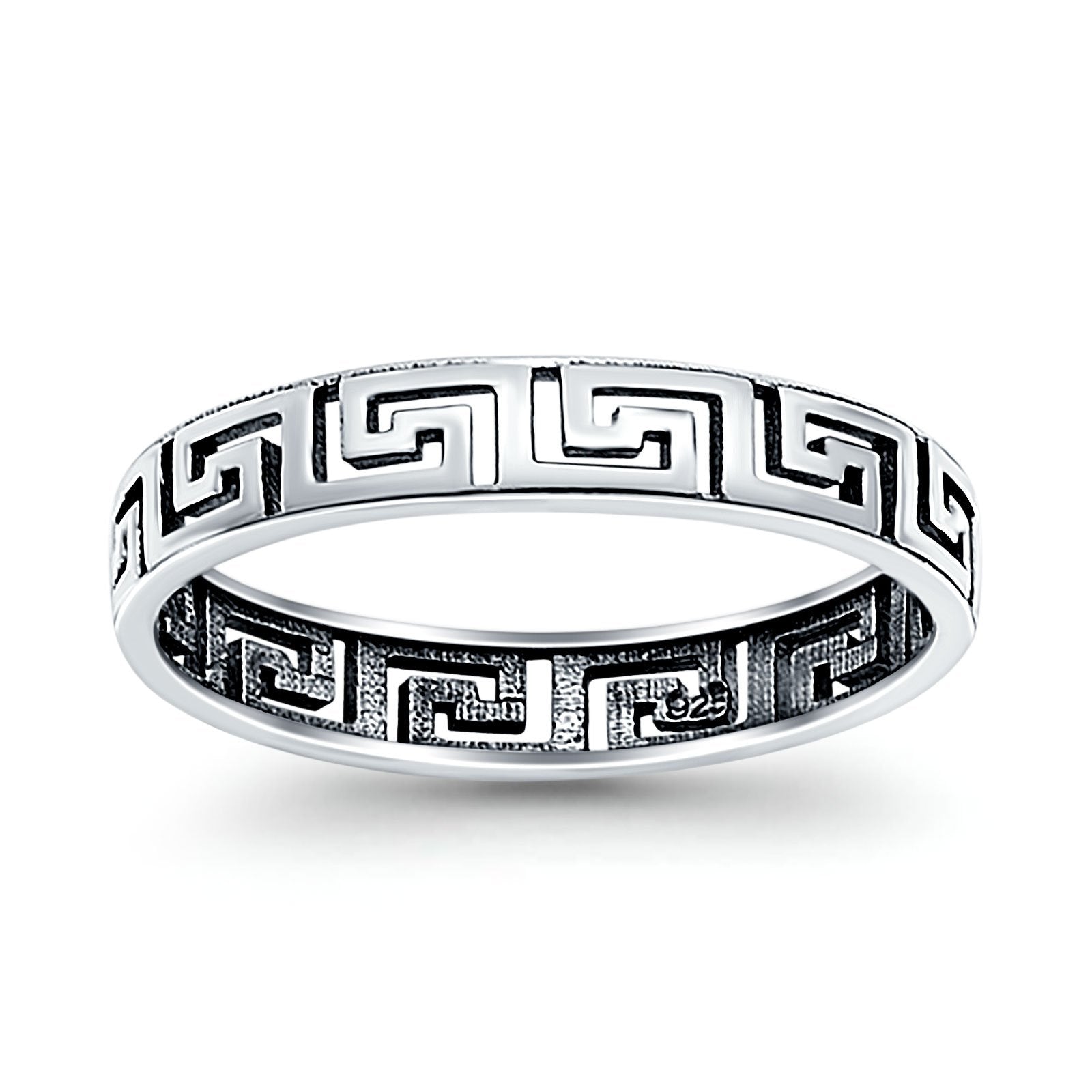 Aztec Oxidized Band Solid 925 Sterling Silver Thumb Ring (4mm) – Blue Apple  Imports
