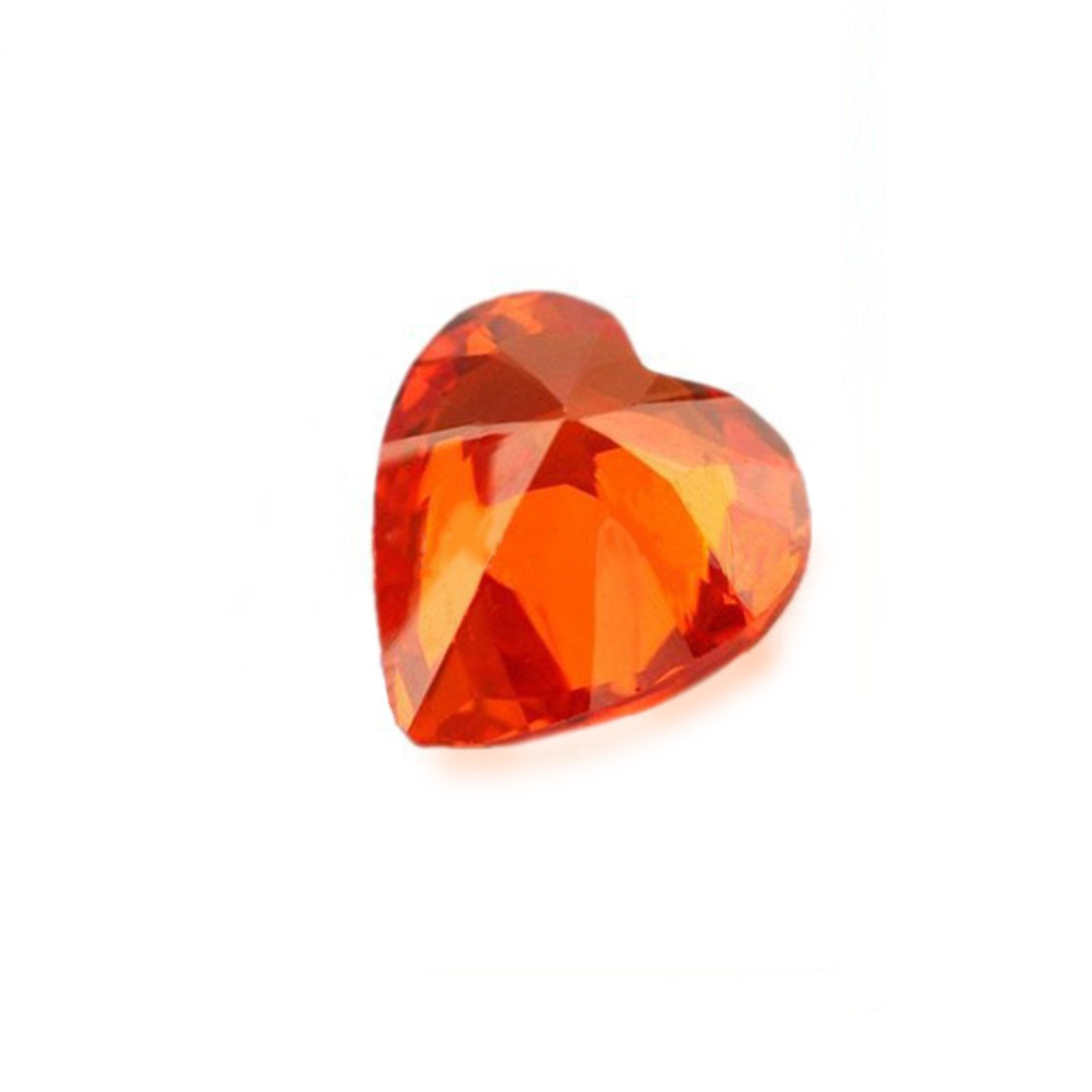 (Pack of 5) Heart Simulated Orange CZ