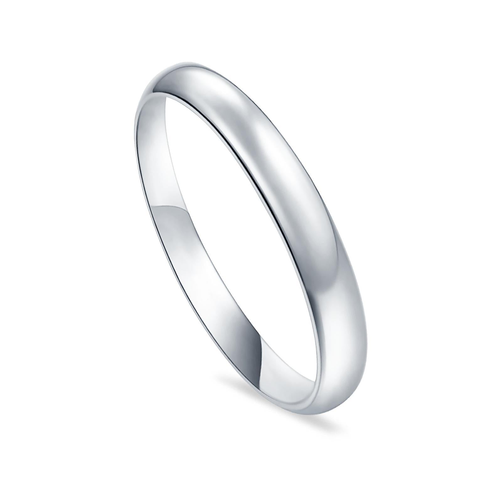Sterling Silver Wedding Band Ring Round 925 Sterling Silver (3MM)