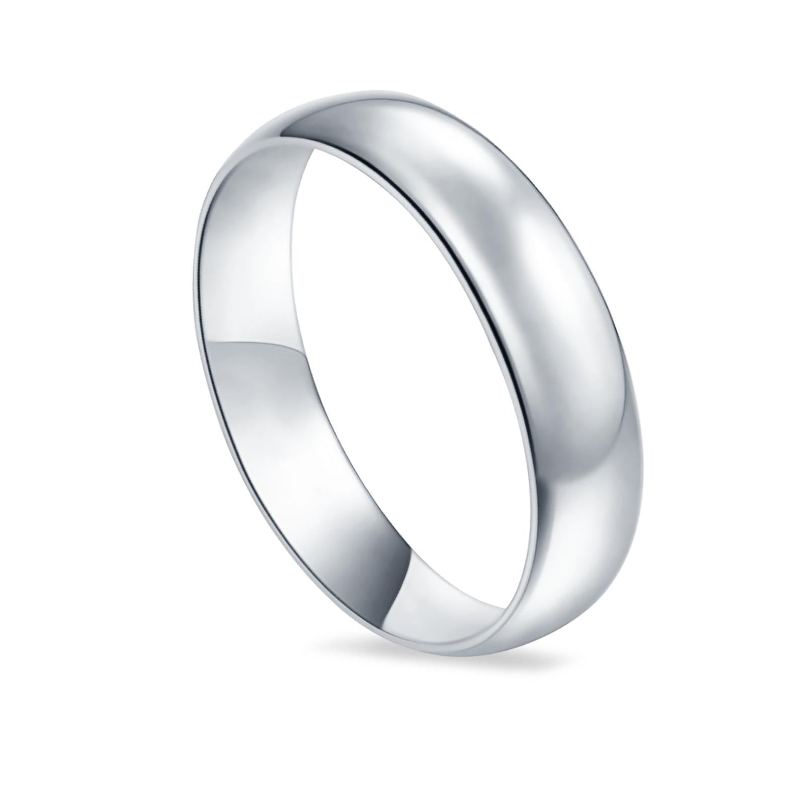 Sterling Silver Wedding Band Ring Round 925 Sterling Silver (5MM)