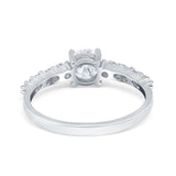 Petite Dainty Engagement Ring Round Simulated Cubic Zirconia 925 Sterling Silver