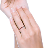 Full Eternity Wedding Band Ring Simulated Garnet CZ 925 Sterling Silver