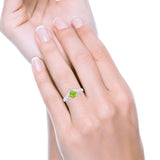 Heart Filigree Thumb Ring Round Simulated Peridot CZ 925 Sterling Silver