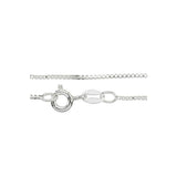 0.8MM 015 Rhodium Box Chain .925 Solid Sterling Silver Length 16"-30" Inches
