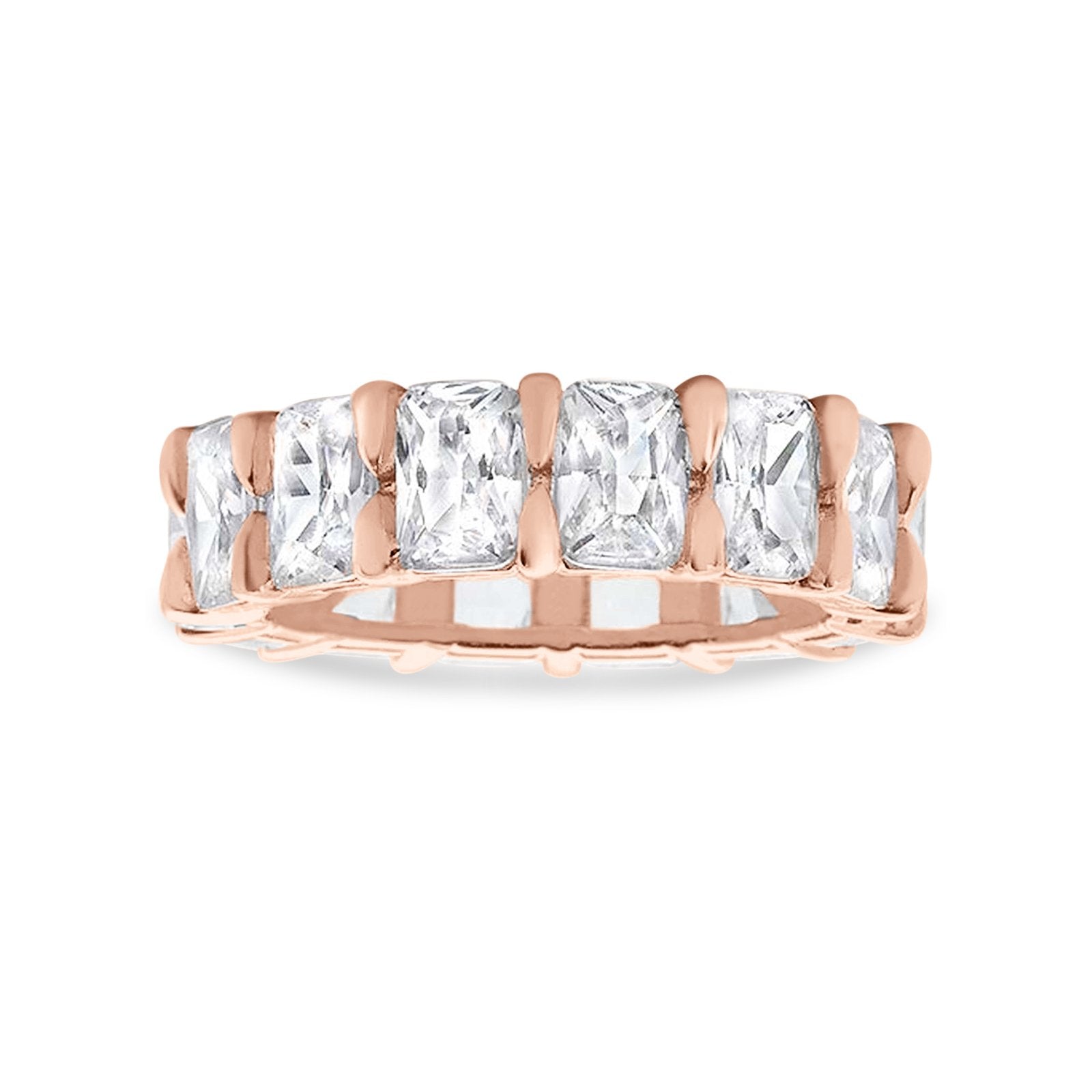 Eternity Stackable Band Rose Tone, Simulated CZ 925 Sterling Silver Ring