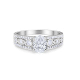 Oval Engagement Ring Marquise Simulated CZ 925 Sterling Silver