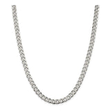6MM 150 Pave Curb Chain .925 Solid Sterling Silver Available In 8"-30" Inches