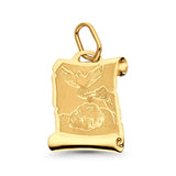 Yellow Gold 14K Real Religious Baptism Charm Pendant 16mmX12mm 0.5grams