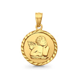 Real 14K Religious Angel Charm Pendant Yellow Gold 1.2grams 15mmX15mm