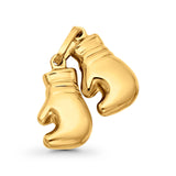 14K Yellow Gold Real Double Boxing Glove Charm Pendant 2.2grams 13mmX28mm