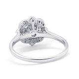 Floral Vintage Style Wedding Ring Simulated Cubic Zirconia 925 Sterling Silver