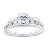 Wedding Engagement Bridal Ring Round Simulated Cubic Zirconia 925 Sterling Silver
