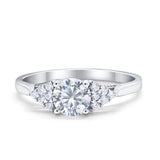 Wedding Ring Bridal Simulated Round Cubic Zirconia 925 Sterling Silver