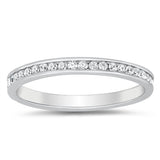 Eternity Style Round Simulated Cubic Zirconia 925 Sterling Silver Band Ring