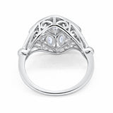Art Deco Ring Marquise Filigree Round Simulated CZ 925 Sterling Silver