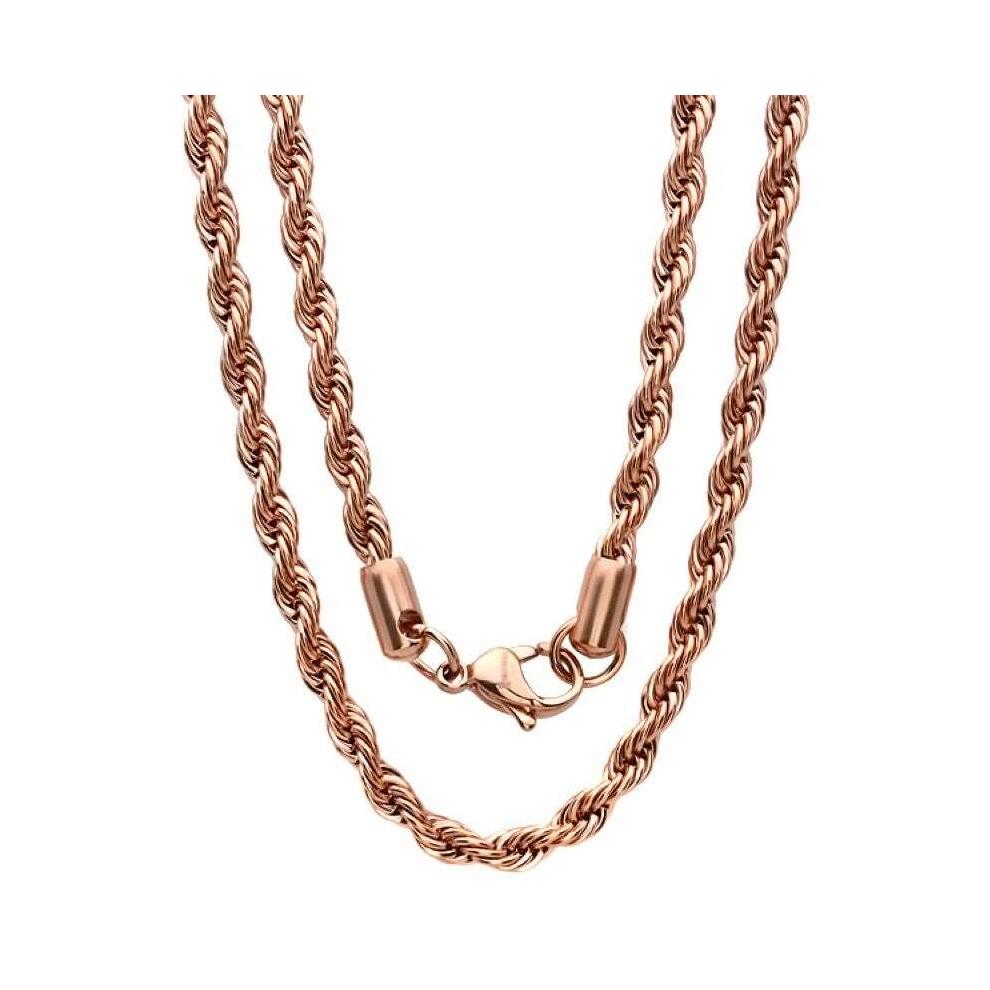 1.2MM Rose Gold Rope Chain .925 Solid Sterling Silver Length 16"-20" Inches