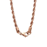 1.2MM Rose Gold Rope Chain .925 Solid Sterling Silver Length 16"-20" Inches