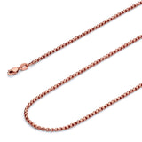 0.9MM 015 Rose Gold Round Box Chain .925 Sterling Silver Length 16"-22" Inches