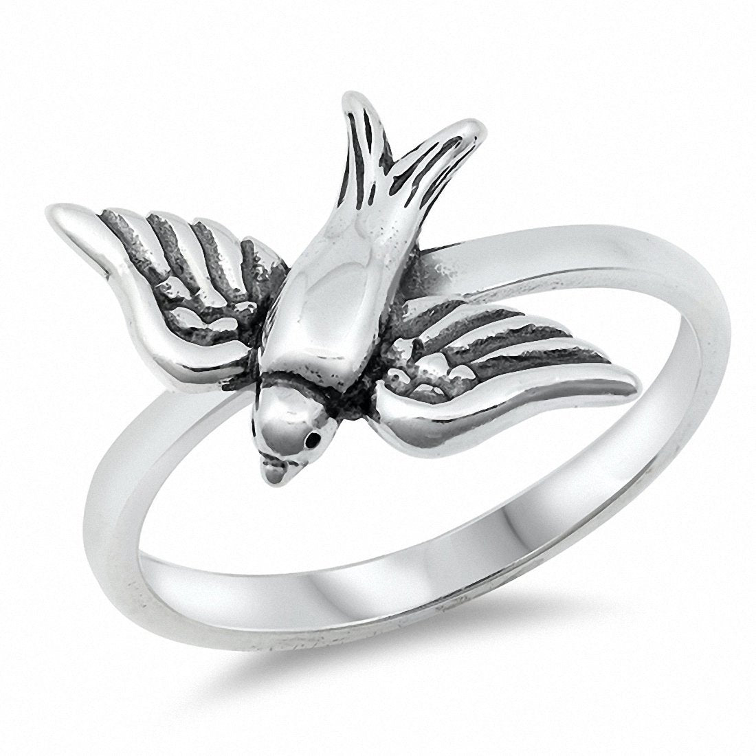 Sparrow Band Plain Ring 925 Sterling Silver
