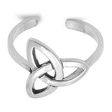 Celtic Design Toe Ring Adjustable Band 925 Sterling Silver (12mm)