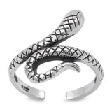 Snake Toe Ring Adjustable Band 925 Sterling Silver (14mm)