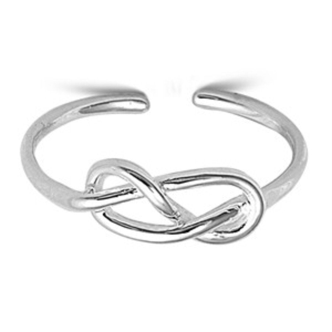 Knot Toe Ring Band Adjustable 925 Sterling Silver (5mm)