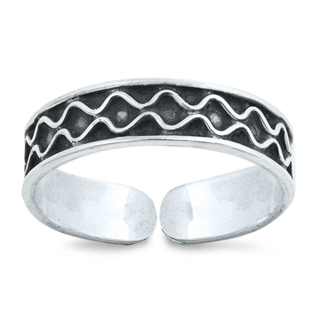 Bali Design Adjustable Silver Toe Ring Band 925 Sterling Silver (4mm)