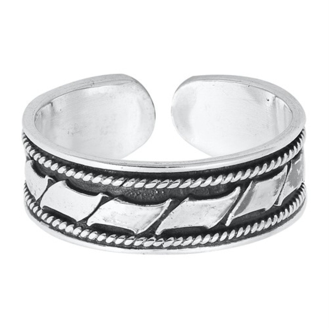 Bali Design Silver Toe Ring Adjustable Band 925 Sterling Silver (5mm)