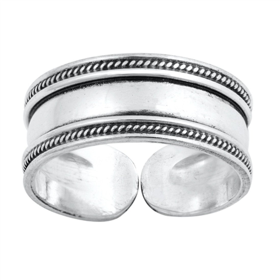 Bali Design Toe Ring Adjustable Band 925 Sterling Silver For Women (6mm)
