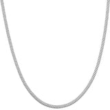 .7MM Rhodium Plated Square Snake Chain .925 Sterling Silver 16"-22"