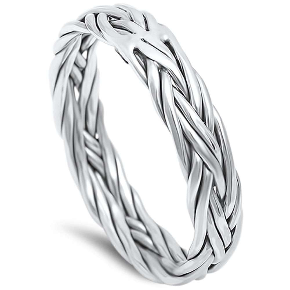 Braided Celtic Band .925 Sterling Silver Ring sizes 6-13