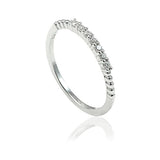 Half Eternity Rings Stackable Wedding Engagement Band Round Simulated CZ 925 Sterling Silver
