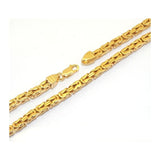 7MM 170 Byzantine Chain Yellow Gold .925 Sterling Silver Length 8"-28" Inches