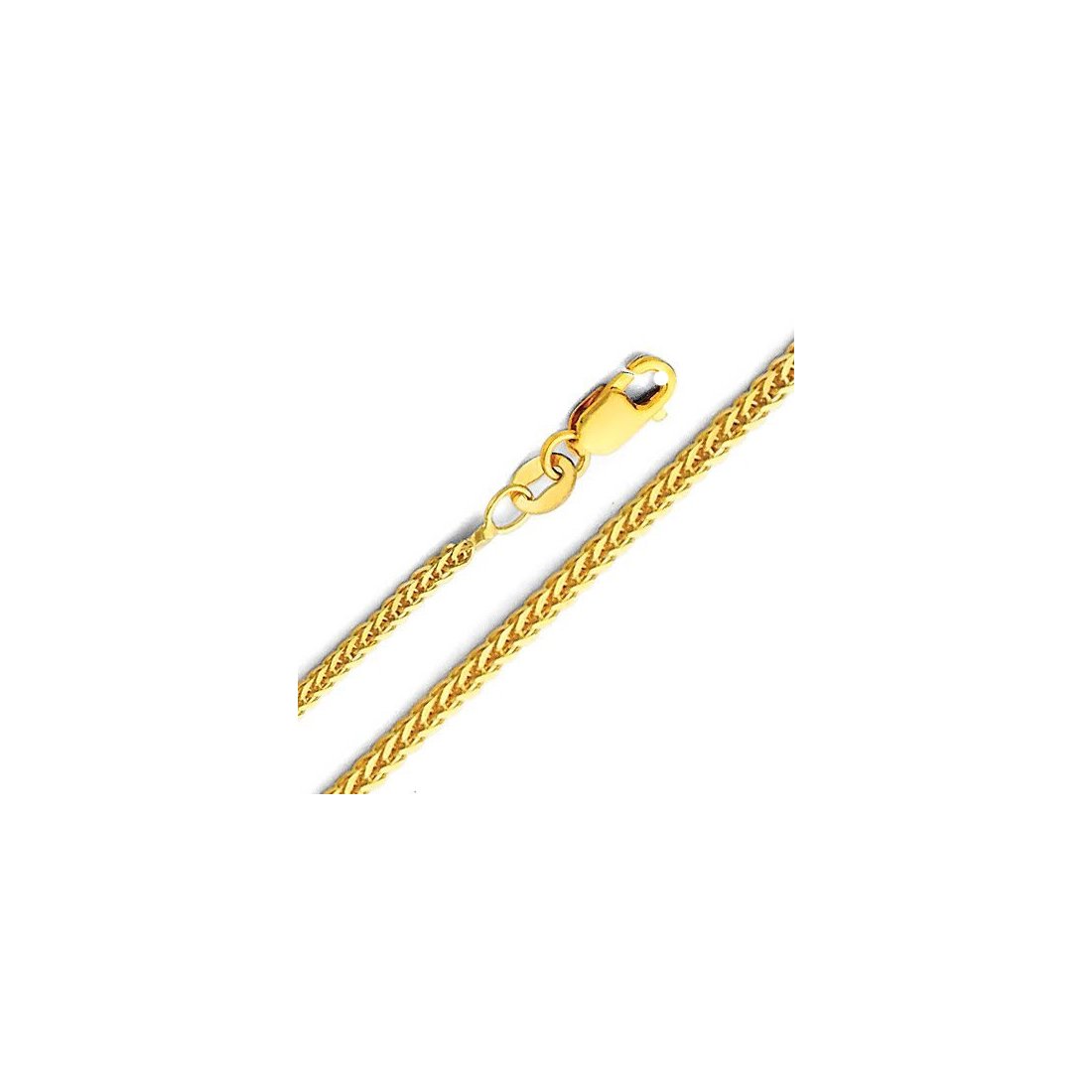 1.2MM Yellow Gold Wheat/Spiga Chain .925 Sterling Silver 7"-24"